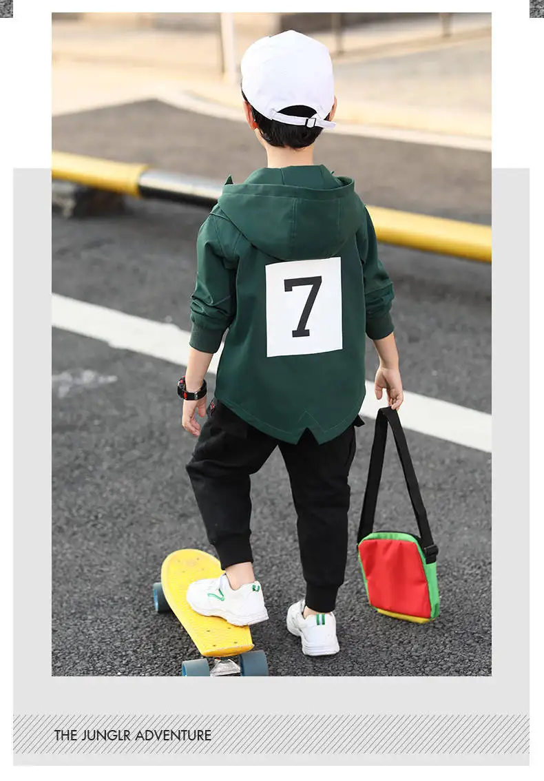 Boys jacket spring and autumn models big children's windbreaker children's baseball uniform boy jacket