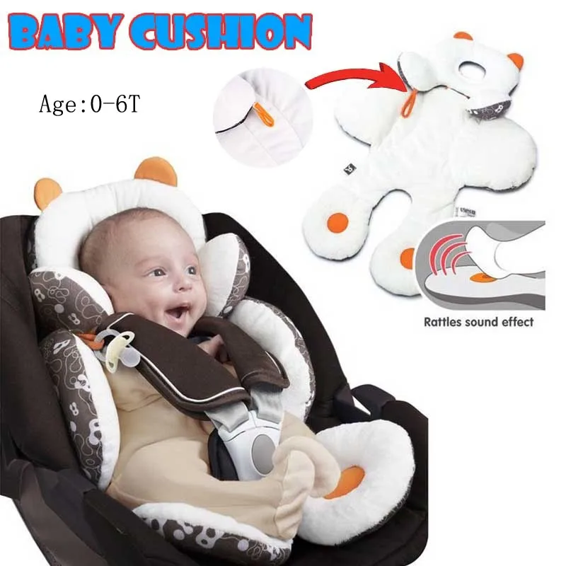 

Newborn Baby Stroller Car Cushion Baby Safety Mat Body Support Soft Head Protective Cover Neck Protection Pillow Cushion White