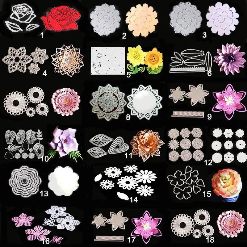 

Die Cuts Many Flowers Metal Cutting Dies Stencils For DIY Scrapbooking Photo Album Decorative Embossing Paper Cards Crafting Die