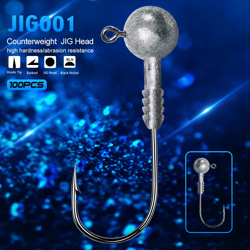 100pcs/lot Jig Big Hook 3.2G 4.5G weight Fishing Hook Natural Color