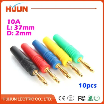

10pcs/lot 2mm Gold Plated Wilding Banana Plug Audio Speaker Amplifier Cable Wire Power Screw Jack Connector Adapter Wild