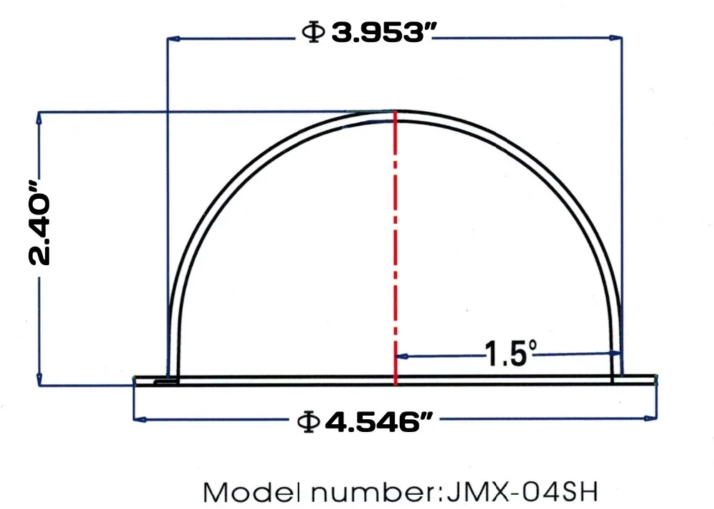 JMX 4 INCH Acrylic Indoor / Outdoor CCTV Replacement Extended Clear Camera Dome Housing Security Dome Camera Housing