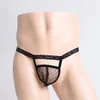 Los Hombres Calientes de encaje brillante Bikini satinado tanga ropa interior Sissy calzoncillos con bolsa para bulto suspensorios Sexy gay tanga ropa interior gay ► Foto 3/5