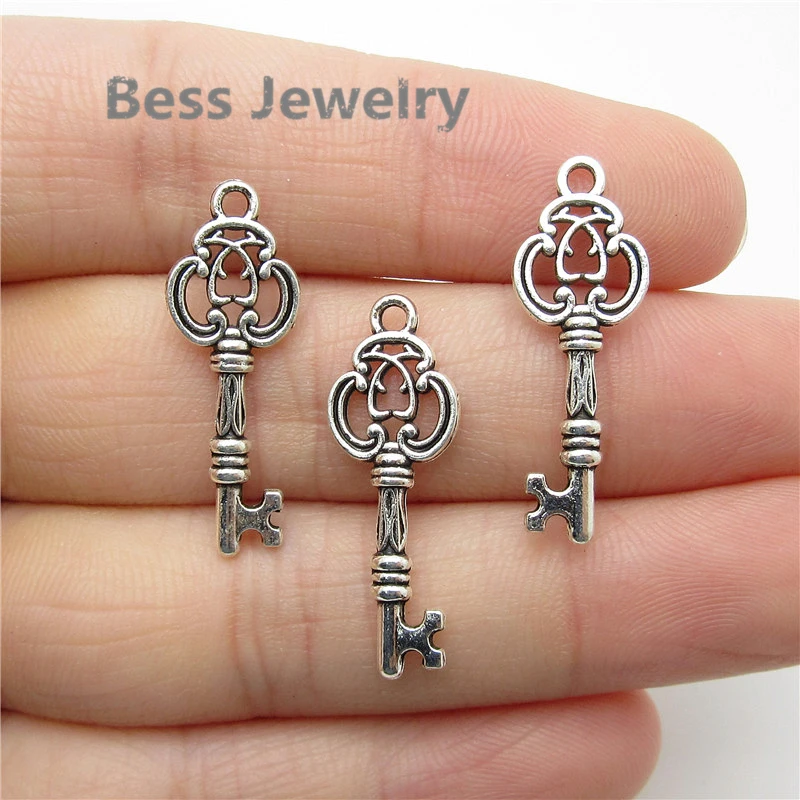 100pcs(28*10mm) Antique Silver key Charm fit for pandora style