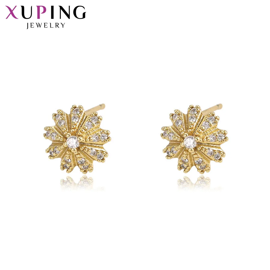 Xuping Jewelry Fashion Flower Shape Light Gold Color Stud Earring for Women Gift 94891 | Украшения и аксессуары