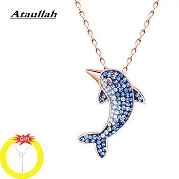 

Ataullah Lovely Dolphin Necklace 925 Sterling Silver Glint Necklaces Exquisite Zircon for Woman Girl Birthday Jewelry NW061