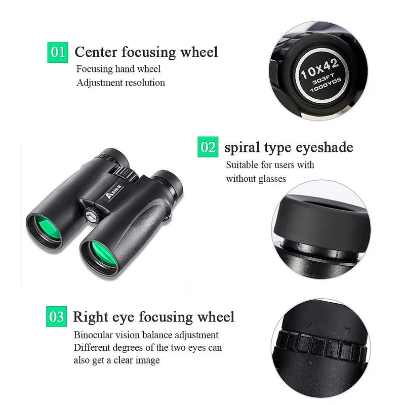 Binóculos de Alta Profissional para o Pássaro-vering Asika Qualidade Visão Lll Noite Telescópio Binocular Militar Camping 10x42 hd 4 High Quality Ferramenta