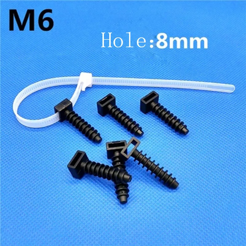 M6 Plastic Screw Stud nylon Cable tie Beam line Fixed Seat Screws Hole
