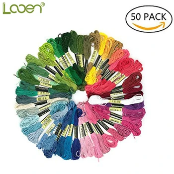 

50pcs/set Multicolor Soft Cotton Cross Stitch Floss Prism Six-Strand Floss Premium Rainbow Color Embroidery Floss Sewing Threads