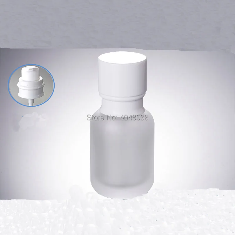 Emulsion Bottle 50 ML Empty Frosted Glass Essence Vial White Cover Press Pump Bottle Travel Set Refillable Cosmetic Container (2)