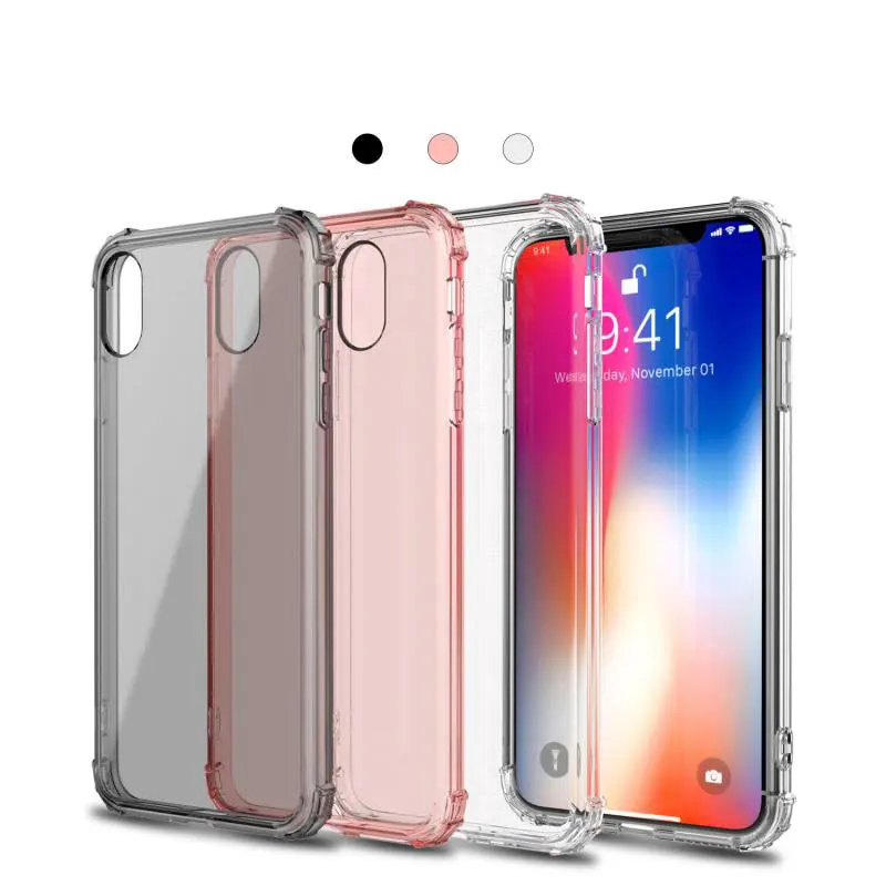 Luxury Shockproof Bumper Transparent Silicone Phone Case For iPhone X XR XS Max 8 7 6 6S Plus Clear protection Back Cover Coque (13)