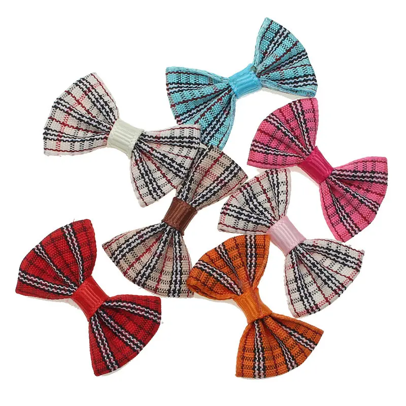 

50pcs Grid Satin Ribbon Flowers Bows Ribbons For Crafts Grosgrain Bow Tie Scrapbooking Wedding Decoration Fit Hair Clip Diy