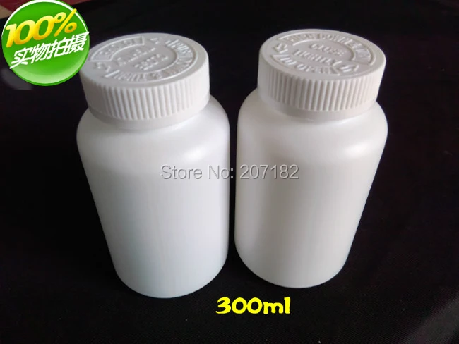 

(100pcs/lot) 300ml / 300CC HDPE Bottle with Childproof Cap, Plastic Capsule Bottle, Medicine Bottle with Aluminum Foil Pad