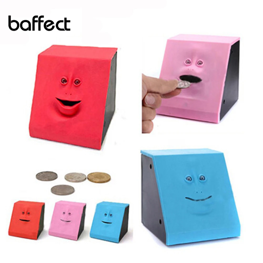Chewy Piggy Bank face money eating box cute Creative saving face coin