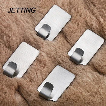 

JETTING Hot Sell 6X Stainless Steel Self Home Kitchen Wall Door Holder Hook Hanger Hanging Coat Robe Hooks Bathroom Hardware
