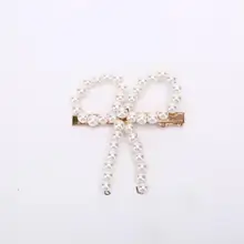1 шт., корейские имитирующие жемчужные заколки для волос для женщин и девочек, полые заколки в форме банта, аксессуары для волос, Прямая поставка, мода