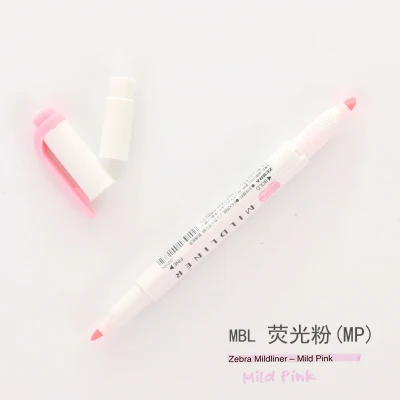 3 шт. или 5 шт./компл. милый маркер японские канцелярские принадлежности Зебра Мягкий лайнер двухголовая ручка флуоресцентного цвета ручка маркер - Цвет: MBL MP