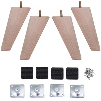 

4Pcs 14cm Beech Wood Tapered Replacement Sofa Couch Chair Ottoman Loveseat Table Cabinet Wood Furniture Feet Furniture Wood Legs