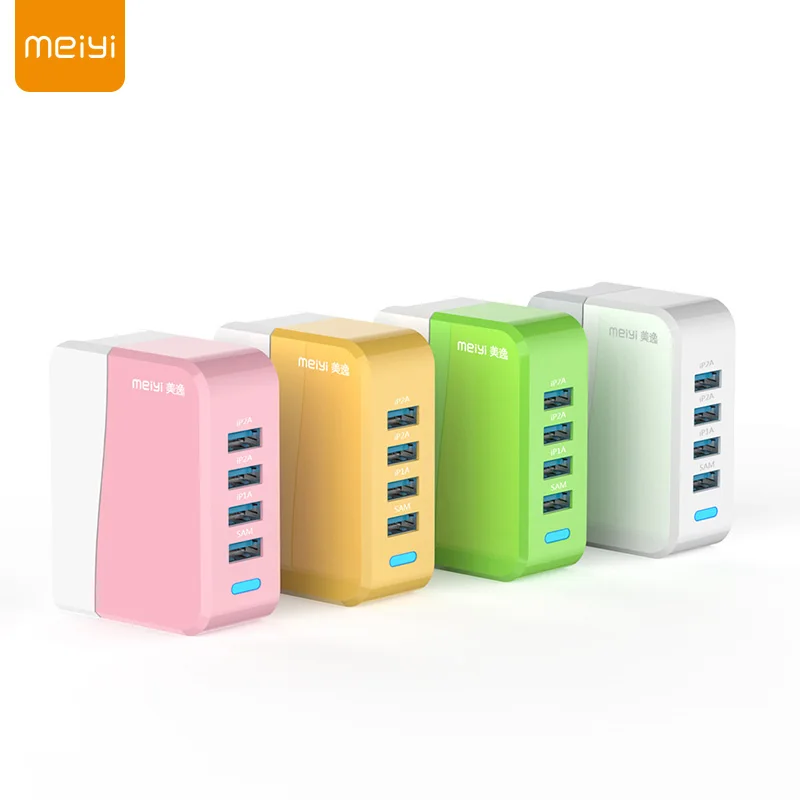 Meiyi 5 فولت 4a max (حقيقية) السفر العالمي شاحن محول الهاتف 4 ميناء usb الجدار شاحن لفون 8 7 6 ل سامسونج اللوحية