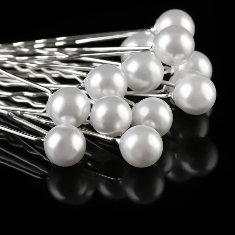 

20PCS Clear Crystal Rhinestone Diamante Pearl Hair Pins Wedding Bridal Prom Party Gifts