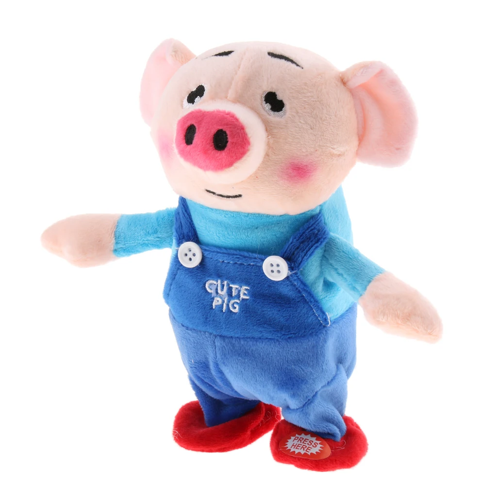 20cm Funny Pig Walking and Talking Plush Toy Sound Recording Doll for Children Gift