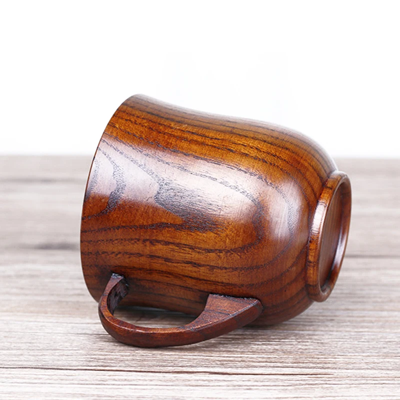 250ml Jujube Wood Mug Japanese Style Wooden Tea Cups with Handgrip Hand-made Wood Cups for Coffee Milk Home Bar Drinking Cups (2)