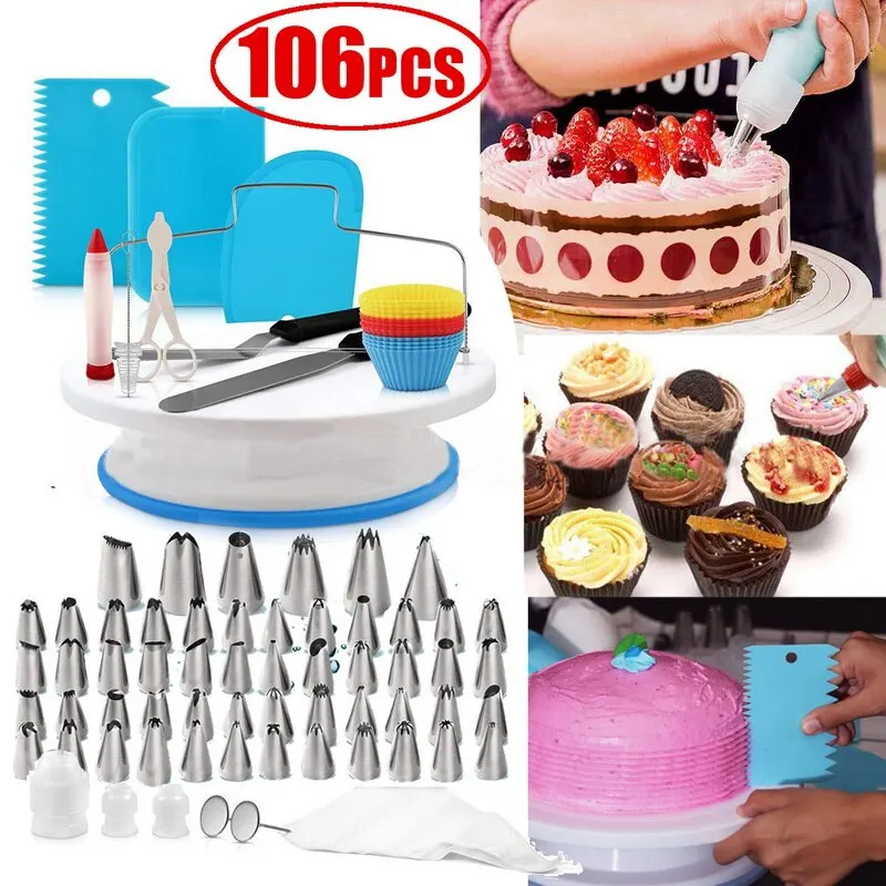 106pcs торт проигрыватель комплект для украшения торта печенье трубка Fondant(сахарная) инструмент Кухня десерт для выпечки Инструменты