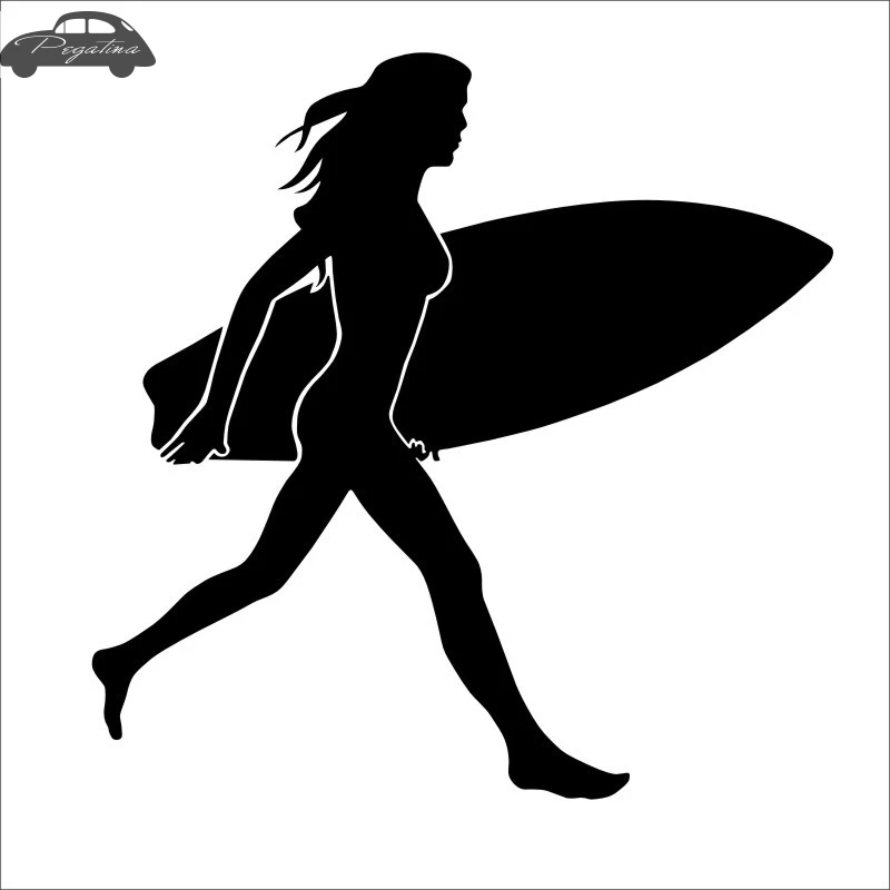 Pegatina Woman Girl Surf Sticker Surfing Car Decal  Posters Vinyl Wall Boat Yacht Decor Mural Sticker
