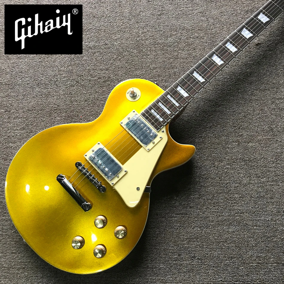 

Custom Shop LP Standard 1959 R9 electric guitar, Gold color, Rosewood Electric guitar with hard case, Free shipping
