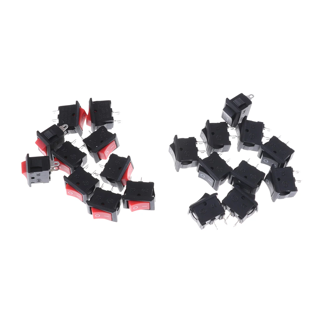 10 шт./лот Клавишные переключатели 2 Pin 10x15 мм SPST вкл/выкл паяльный терминал лодка