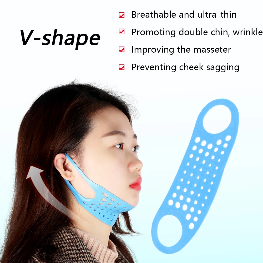 

1Pcs Elevation Mask Sleeping Slimming Double Chin Face Bandage Silicone Powerful V Face Lift Tools Makeup Thin Belt Strap Band
