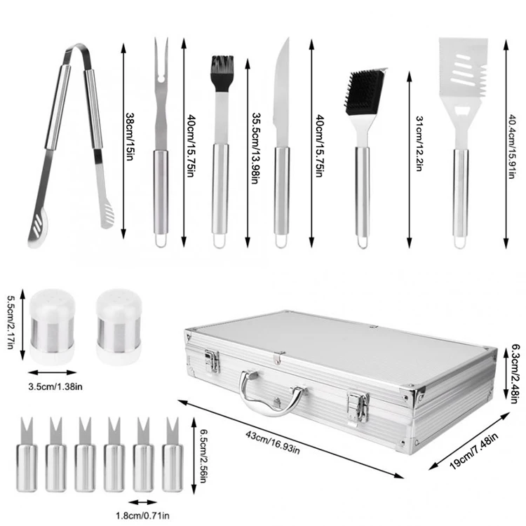Stainless Steel BBQ Tools Set size 1