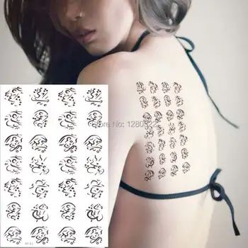 

3 sheets Brown Tattoo Arabic Temporary Tattoos Sticker Tatuagem Women Party Body Art