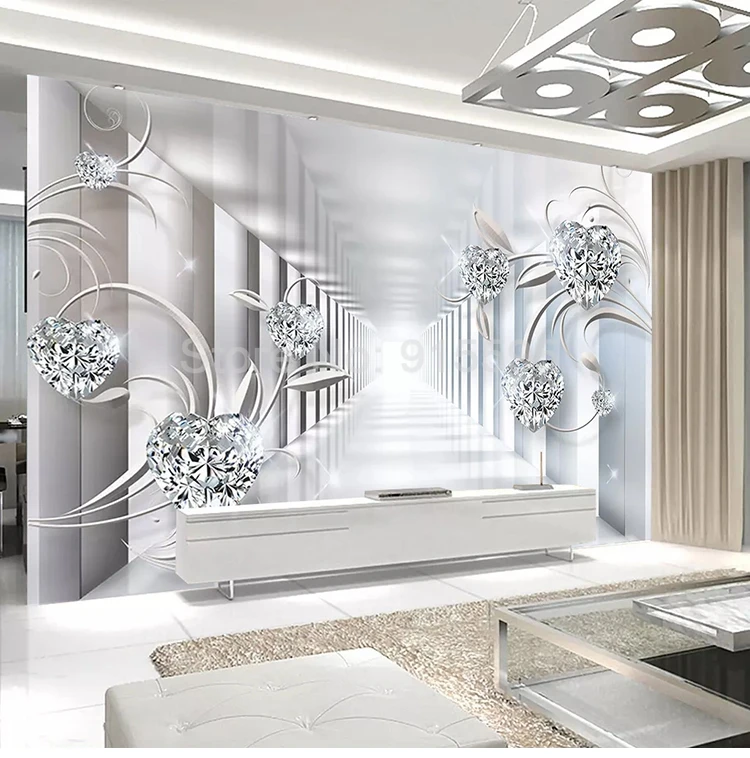 Пользовательские фото обои 3D космическая Фреска ювелирные изделия алмаз Современная гостиная диван тв задний план самоклеющиеся водоотталкивающие обои