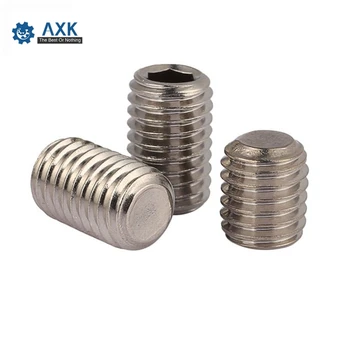 

1000Pcs M2*2 DIN913 304 Stainless Steel Metric Thread Grub Screw Flat Point Hexagon Socket Set Screws Headless HW070