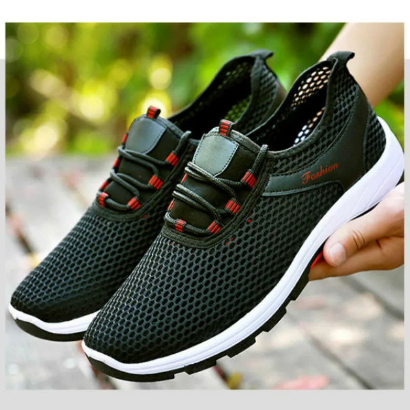 Casual Shoes Men Slip on Sneakers 2019 Summer Breathable Mens Flats Off White Black Shoes Mesh Loafers Zapatos De Hombre XX-539