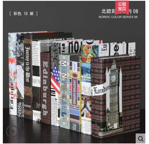 

10PC SET dies Modern minimalist Home Furnishing ornaments Fake Book office management creative modern home English modern series