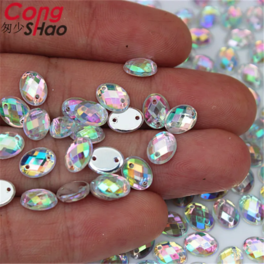 Прозрачные кристаллы AB Cong Shao 6*8/10*14/13*18 мм акриловые овальные Стразы камни с