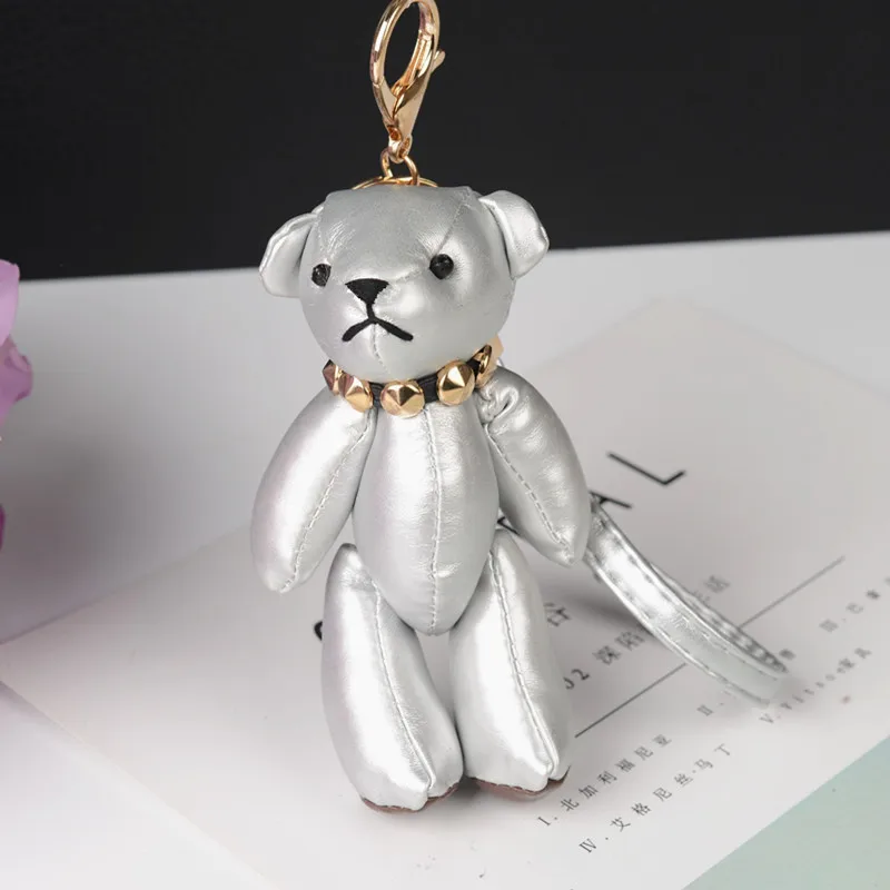 Женский кожаный брелок Felyskep мини в виде медведя 261WA 261WA|bear key chain|leather keychainkey chain |