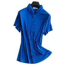 Женская Весенняя Однотонная футболка с коротким рукавом, шелк, свободные футболки женские летние тонкие дышащие шелковые топы, женский кардиган, футболки