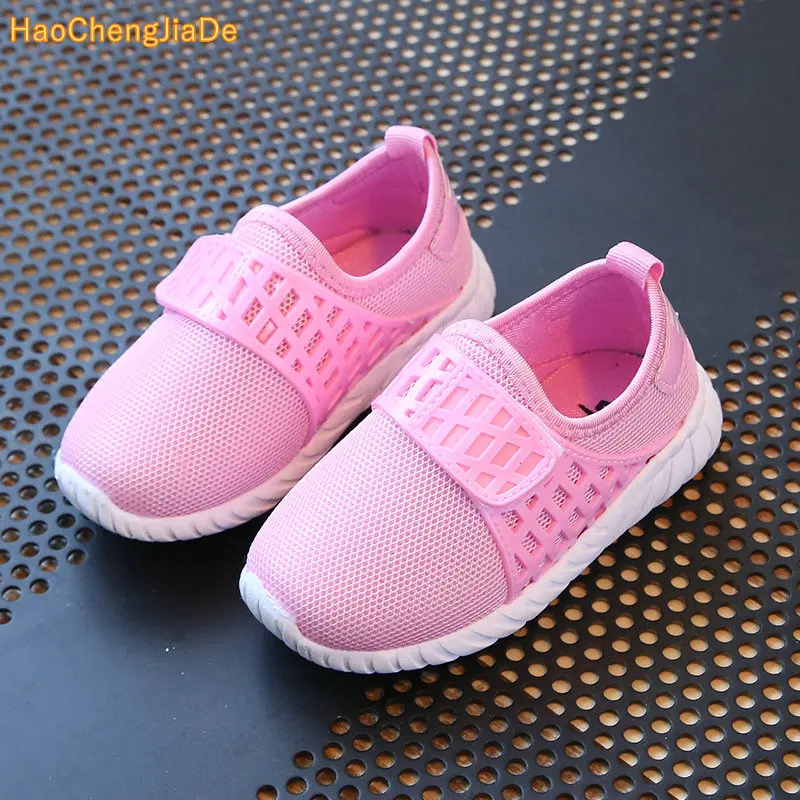 

2018 autumn new fashionable net breathable pink leisure sports running shoes for girls white shoes for boys brand kids shoes