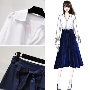 

Women's Suit 2019 Spring and Autumn New Loose Goddess Fan Fashion Two-piece Set Suit