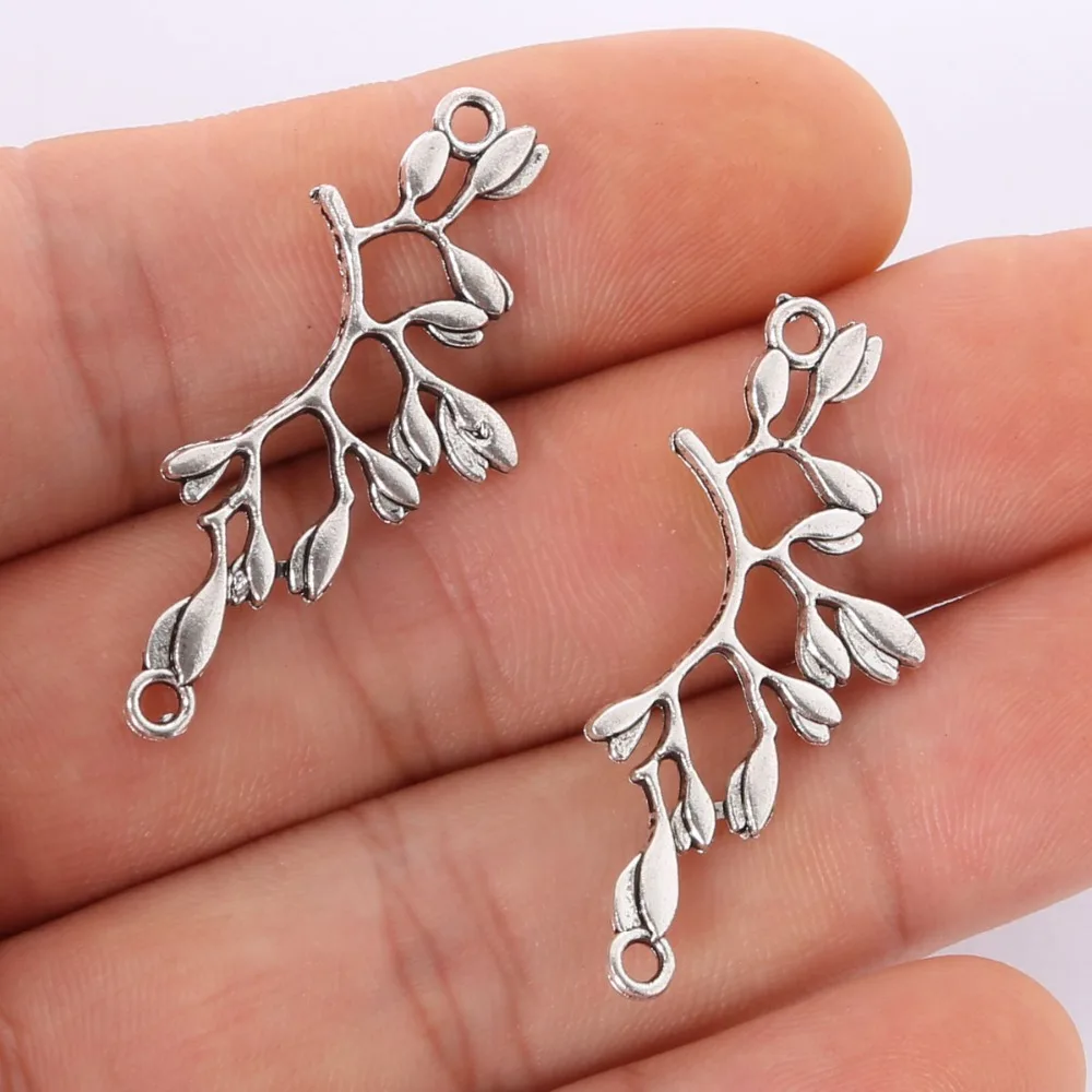 

Free Shipping 8pcs 38x16mm antique silver plated Alloy Branch charms Pendant Jewelry Findings