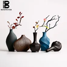 Benewoter Цзиндэчжэнь Творческий дом Декор Zen Ретро Керамика грубая керамика искусственные цветочные ваза для цветов гидропоники орнамент ваза