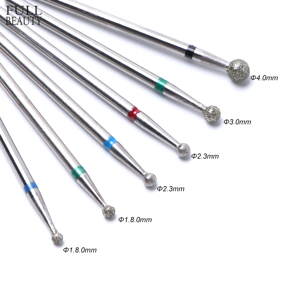 

6 Type Ball Diamond Nail Drill Bit Rotary Burr Mills File Nail Cutter Manicure Bit Set Nail Clean Tool Accessory CHMix6-JG#3