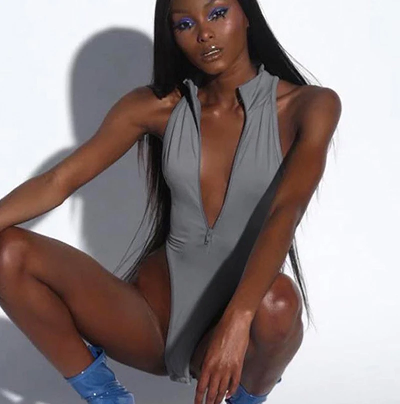 Simenual Bodycon Basic Sexy Bodysuits Women Sleeveless Zipper Patchwork Jumpsuit Summer 2019 Fashion Bodysuit Stand Collar Sale Simenual Bodycon Basic Sexy Bodysuits Women Sleeveless Zipper Patchwork Jumpsuit Summer 2019 Fashion Bodysuit Stand Collar Sale