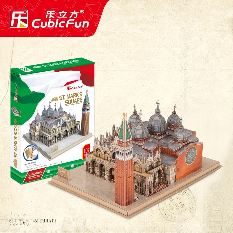 

T102 3D Puzzles Venice San Marco Square Architectural Assembly Model DIY Paper Model kids Children Educational toys
