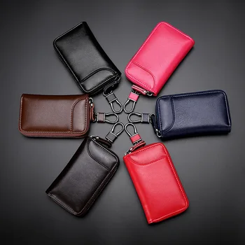 

Fashion Genuine Leather Key Wallets Women Men Keychain Holder Cover Bag Men Casual Key Holder Organizer Car Key Case Purse QB309