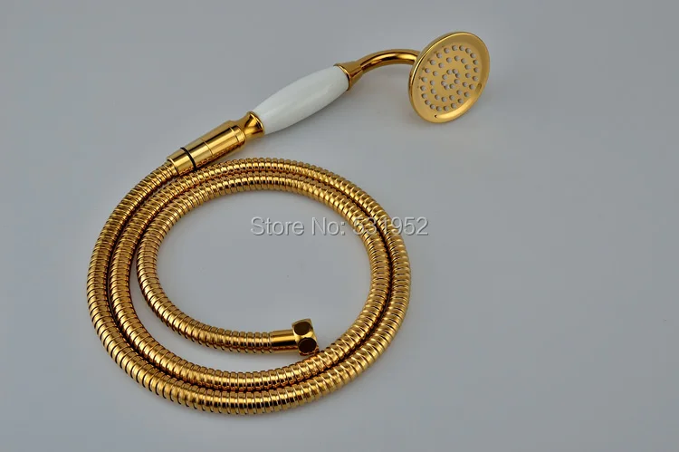 PVD-TI позолоченная латунная телефонная ручная душевая головка с керамической ручкой 1,5 м золотой душевой шланг позолоченный душевой набор