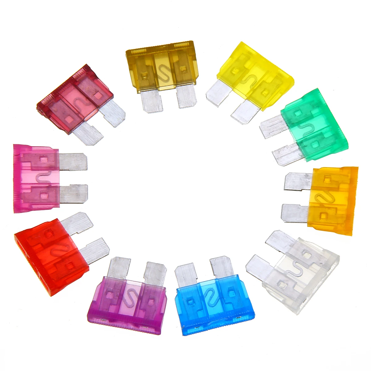 80PCS/KIT 12V Standard Blade Car Fuses Fuse 3A~40A Assorted Set with 1pc Puller 3A 5A 7.5A 10A 15A 20A 25A 30A 35A 40A